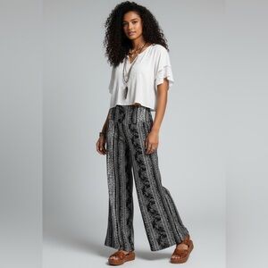 Women's Hippie Bohemian Black/White Tribal Style Pants